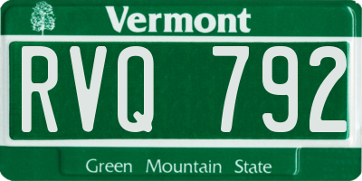 VT license plate RVQ792