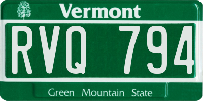 VT license plate RVQ794