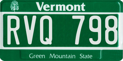 VT license plate RVQ798