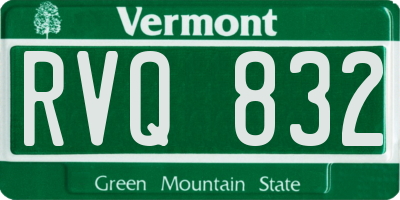 VT license plate RVQ832