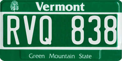 VT license plate RVQ838