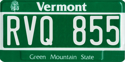 VT license plate RVQ855