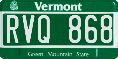 VT license plate RVQ868