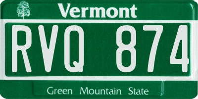 VT license plate RVQ874