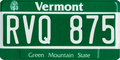 VT license plate RVQ875
