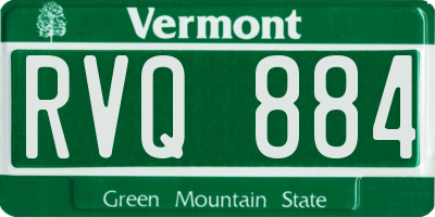 VT license plate RVQ884