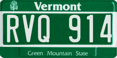 VT license plate RVQ914