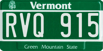 VT license plate RVQ915
