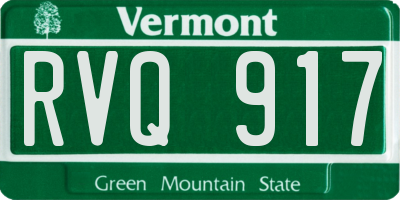 VT license plate RVQ917