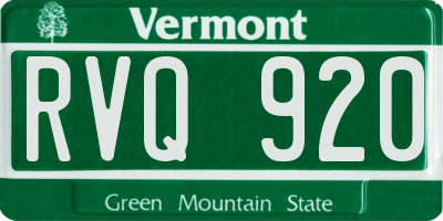 VT license plate RVQ920