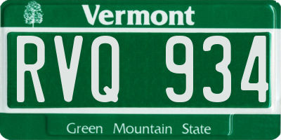 VT license plate RVQ934