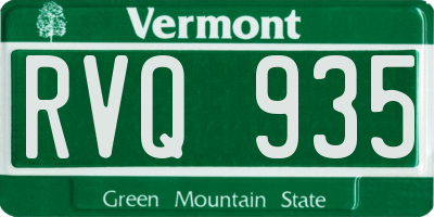 VT license plate RVQ935