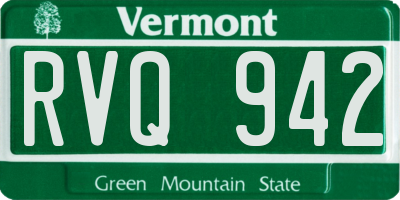 VT license plate RVQ942