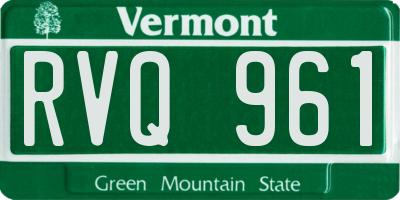 VT license plate RVQ961