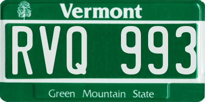 VT license plate RVQ993