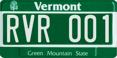 VT license plate RVR001