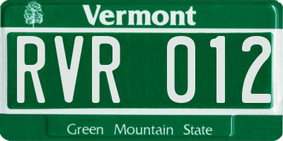 VT license plate RVR012