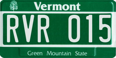 VT license plate RVR015