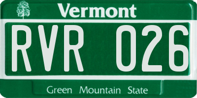VT license plate RVR026