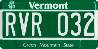 VT license plate RVR032