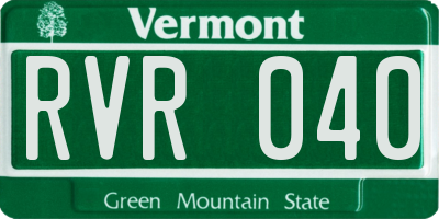 VT license plate RVR040