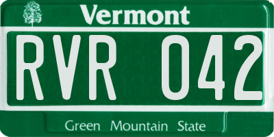 VT license plate RVR042