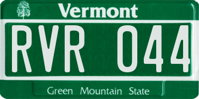 VT license plate RVR044
