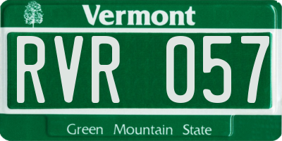 VT license plate RVR057