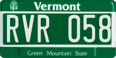 VT license plate RVR058