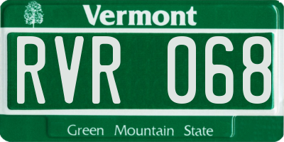 VT license plate RVR068