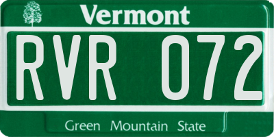 VT license plate RVR072