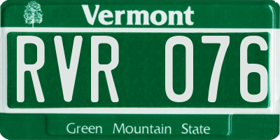 VT license plate RVR076