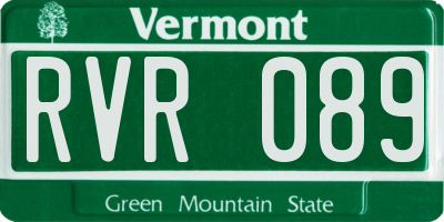 VT license plate RVR089