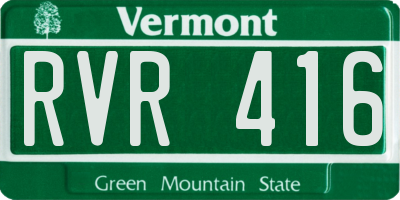 VT license plate RVR416