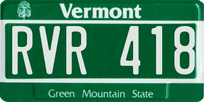 VT license plate RVR418