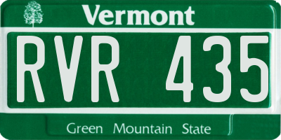 VT license plate RVR435