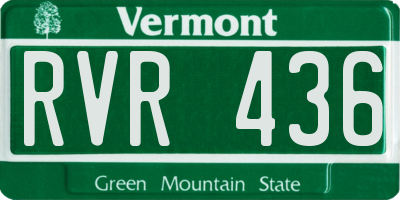 VT license plate RVR436