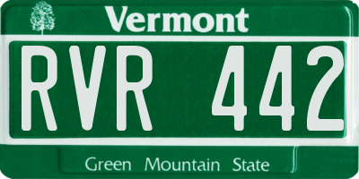 VT license plate RVR442