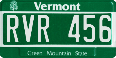 VT license plate RVR456