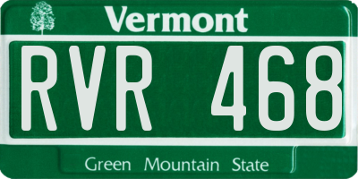 VT license plate RVR468