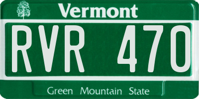 VT license plate RVR470