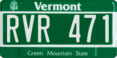 VT license plate RVR471