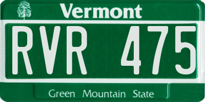 VT license plate RVR475