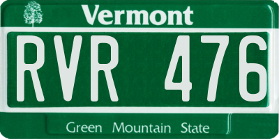 VT license plate RVR476