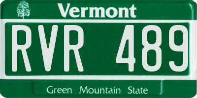 VT license plate RVR489