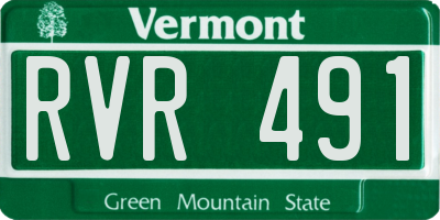 VT license plate RVR491