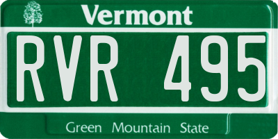 VT license plate RVR495