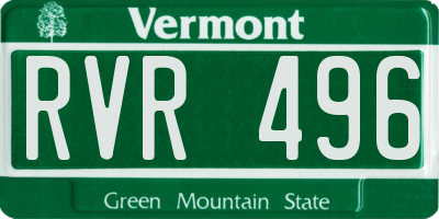 VT license plate RVR496