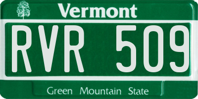VT license plate RVR509