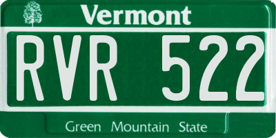 VT license plate RVR522